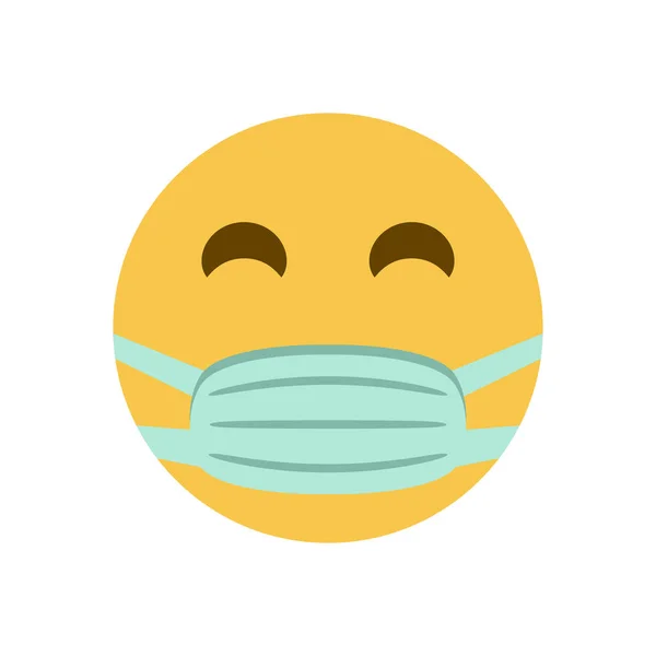 Emoji con máscara icono de vector sobre fondo blanco — Vector de stock