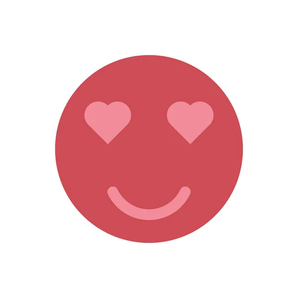 Amore emoji con occhi a forma di cuore icona vettoriale — Vettoriale Stock