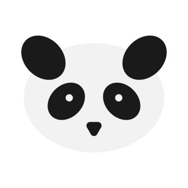 Beyaz arkaplanda panda baş vektör simgesi