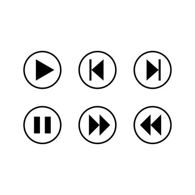 Beyaz arkaplanda müzik düğmesi vektör simgesi belirlendi