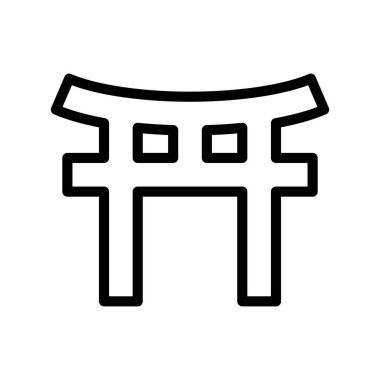 Beyaz arkaplanda Asyalı geçit çizgisi vektör simgesi