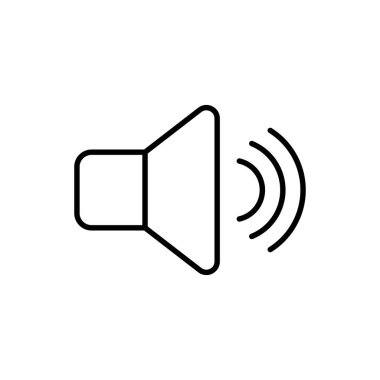 Beyaz arkaplanda hoparlör çizgisi vektör simgesi