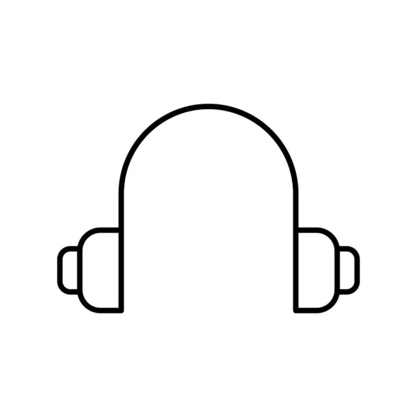 Fones de ouvido ícone vetor de linha no fundo branco —  Vetores de Stock