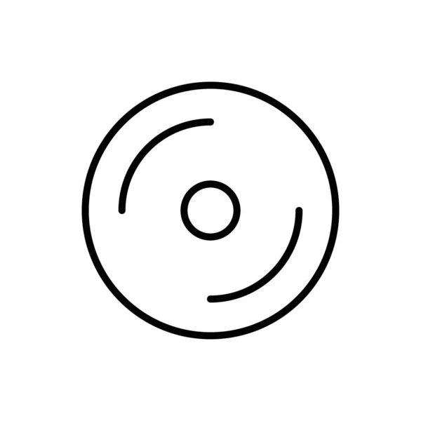 Icono de vector de línea de CD sobre fondo blanco — Archivo Imágenes Vectoriales
