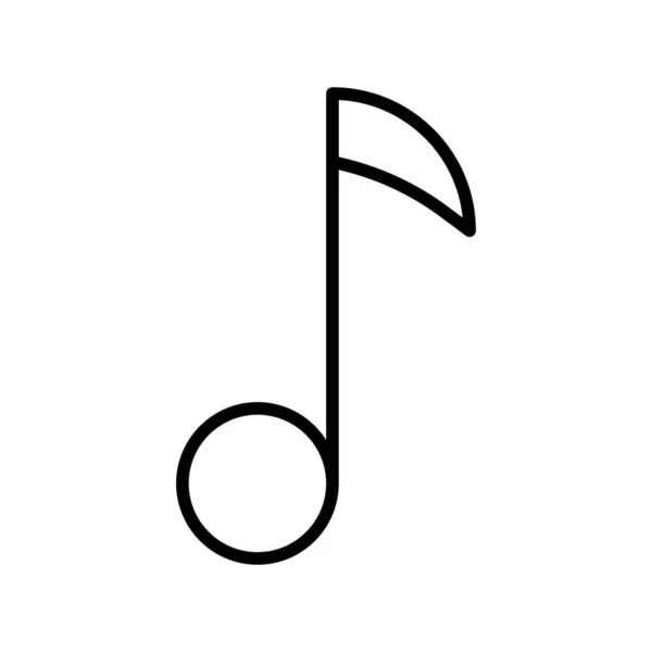 Musik not linje vektor ikon på vit bakgrund — Stock vektor