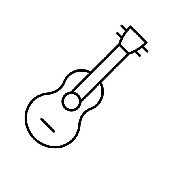 Guitar line vector icon on white background — Stock Vector