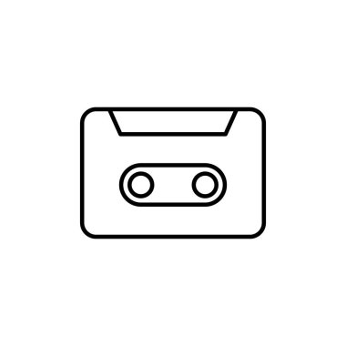 Beyaz arkaplanda Cassete satır vektör simgesi