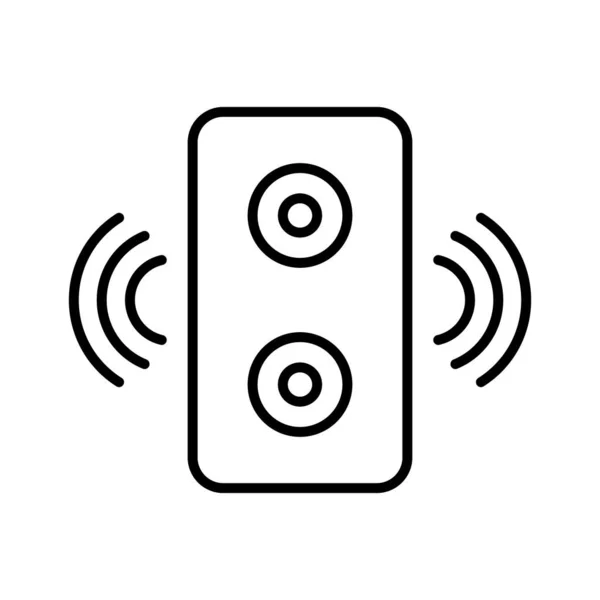 Altavoz sonido línea vector icono sobre fondo blanco — Archivo Imágenes Vectoriales
