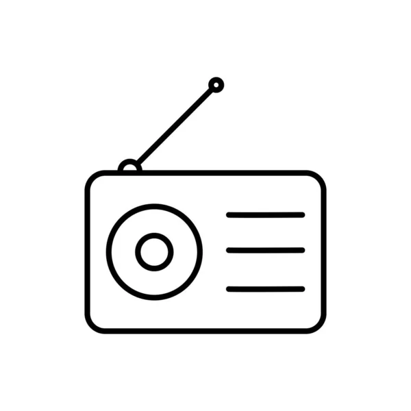 Radio line vector icon on white background — Stock Vector