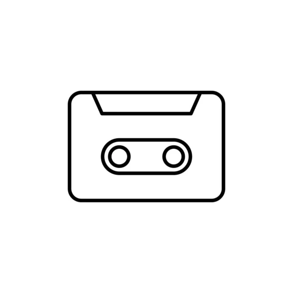 Εικονίδιο διανύσματος γραμμής Cassete σε λευκό φόντο — Διανυσματικό Αρχείο