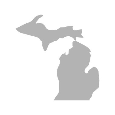 Beyaz arkaplanda Michigan harita vektör simgesi
