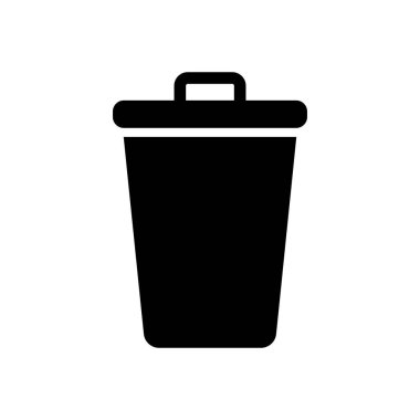 Çöp kutusu simgesi beyaz arkaplanda izole edildi