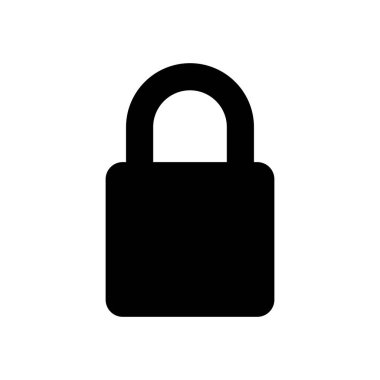 Siyah vektör simgesini beyaz arkaplana kilitle