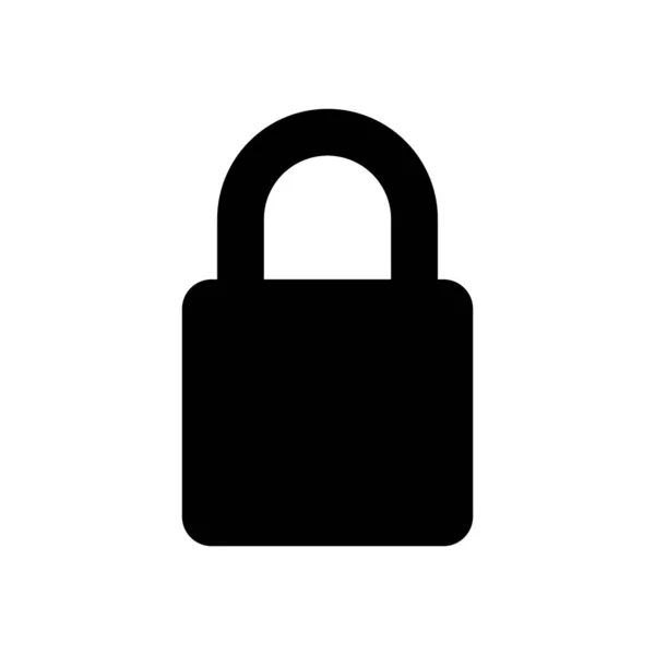 Lock black vector icon on white background — Vector de stock