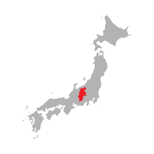 Nagano prefecture highlighted on the map of Japan — 스톡 벡터