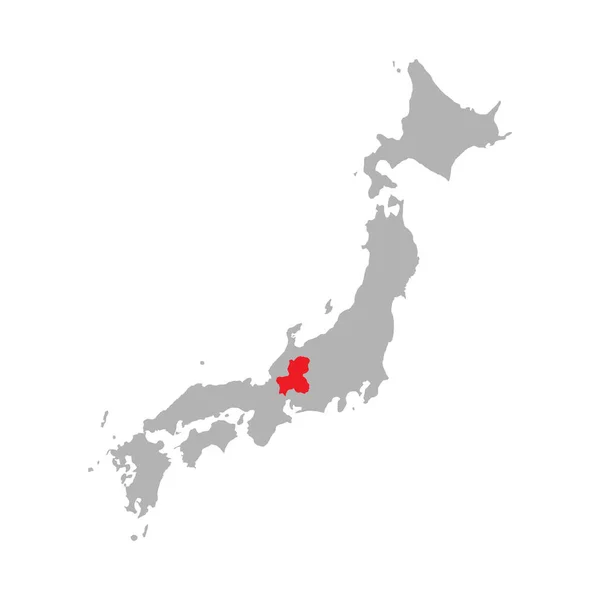 Gifu prefecture highlighted on the map of Japan — 스톡 벡터