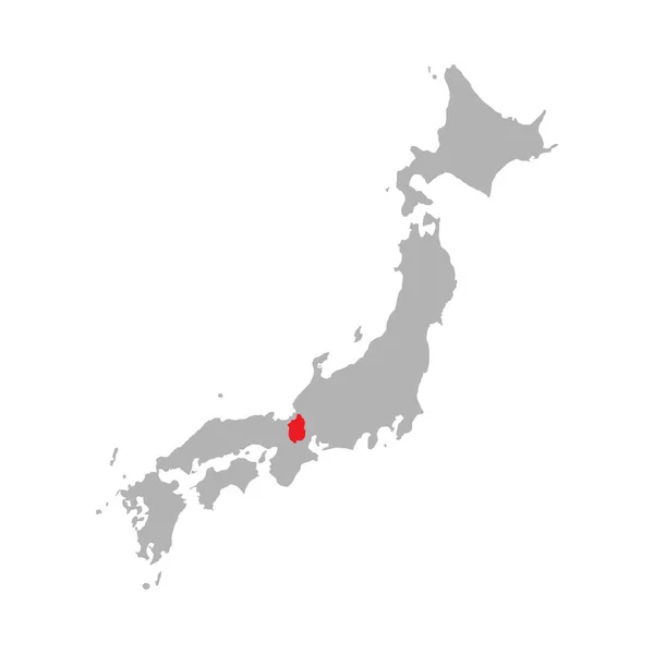 Prefectura Shiga evidențiată pe harta Japoniei — Vector de stoc