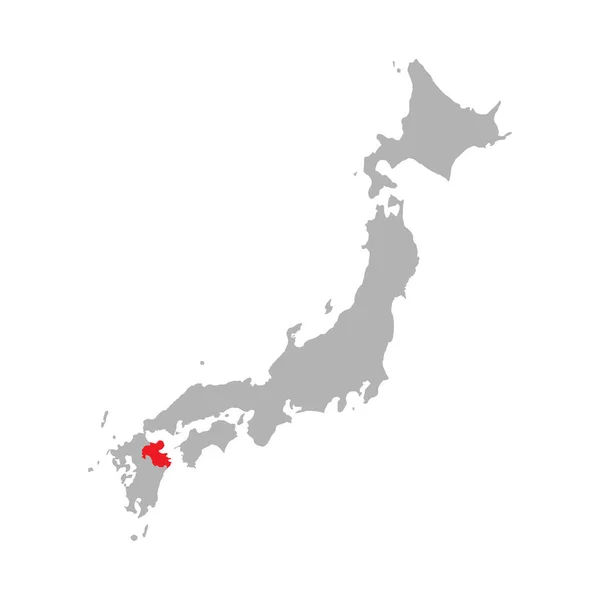 Oita prefecture highlighted on the map of Japan — стоковый вектор