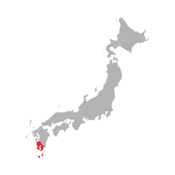 Kagoshima prefecture highlight on the map of Japan —  Vetores de Stock