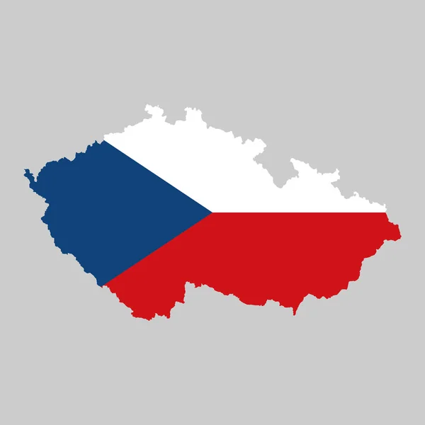 Zászló Czech Republic in Czech map shape — Stock Vector