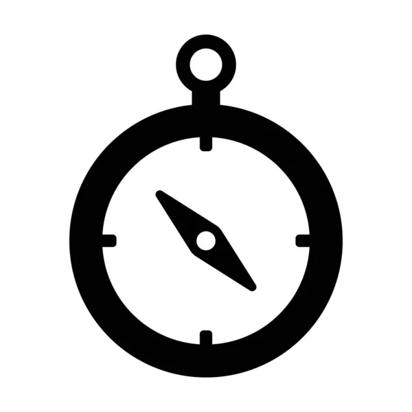 Compass black vector icon on white background —  Vetores de Stock