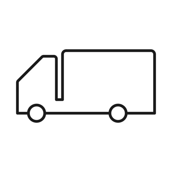 Icono de vector de contorno de camión sobre fondo blanco — Vector de stock