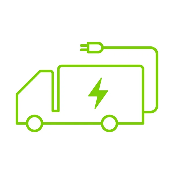 Electric truck vector icon on white background — Vector de stock