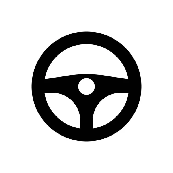 Steering wheel vector icon on white background — Stock Vector