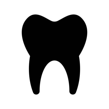 Beyaz arkaplanda diş vektörü simgesi izole edildi