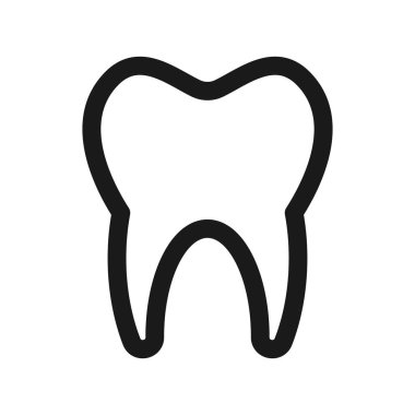 Beyaz arkaplanda diş vektörü simgesi izole edildi