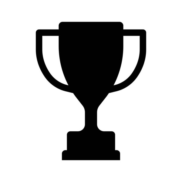Trophy vector icon isolated on white background.