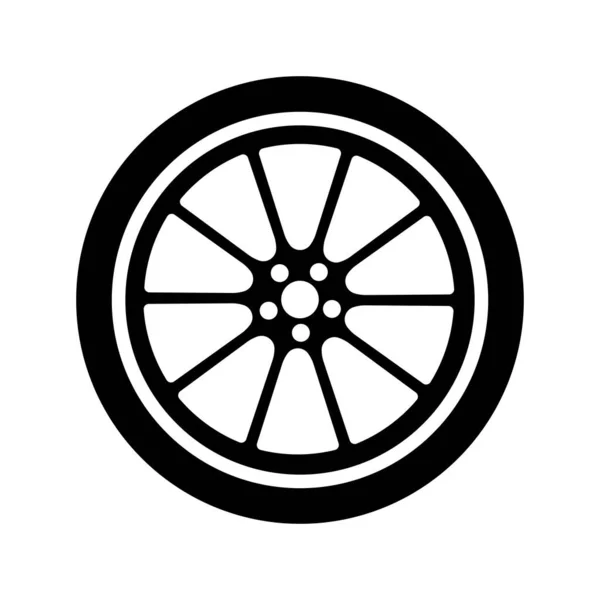 Beyaz arkaplanda tekerlek vektör simgesi izole edildi.