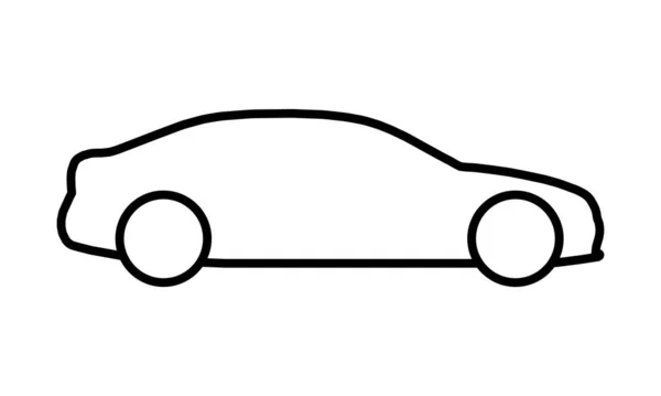 Sports Car Line Vector Icon Isolated White Background — Stock Vector