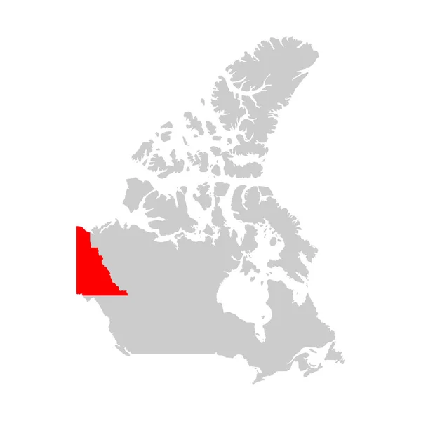 Território Yukon Destacado Mapa Canadá — Vetor de Stock