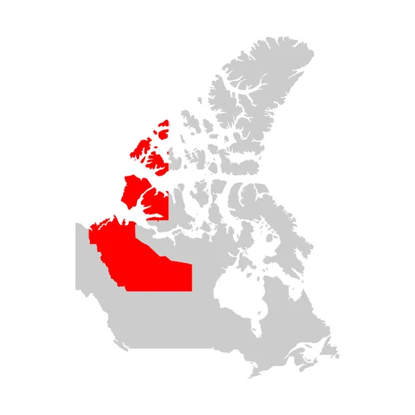 Territórios Noroeste Destacados Mapa Canadá — Vetor de Stock