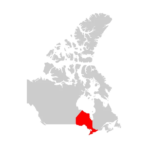 Провінція Онтаріо Виділена Карті Канади — стоковий вектор