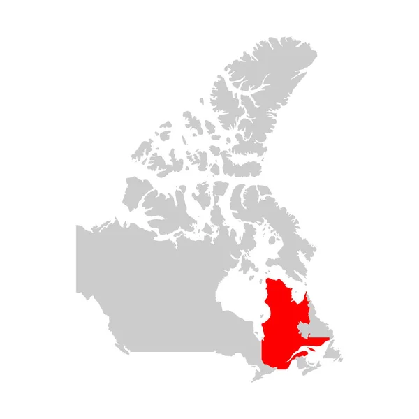 ケベック州はカナダの地図に焦点を当てた — ストックベクタ