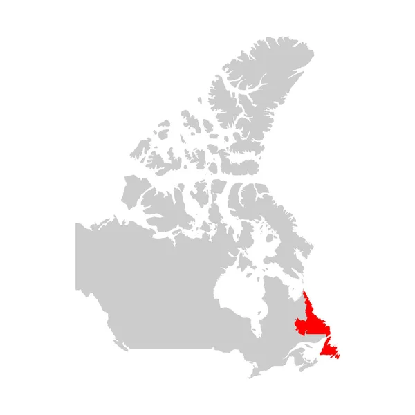 カナダの地図に焦点を当てたニューファンドランド州 — ストックベクタ