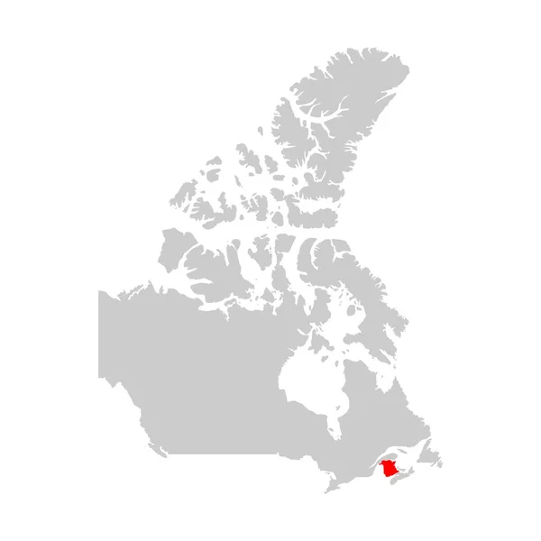 Nuova Provincia Brunswick Evidenziata Sulla Mappa Canada — Vettoriale Stock