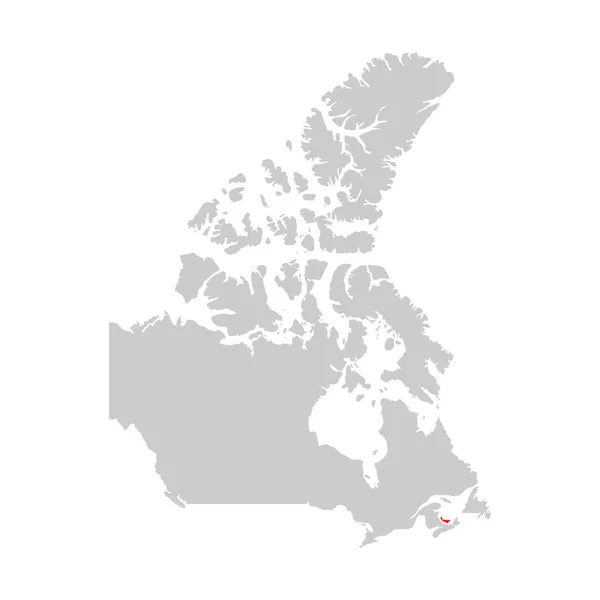 カナダの地図に焦点を当てたプリンスエドワード島州 — ストックベクタ