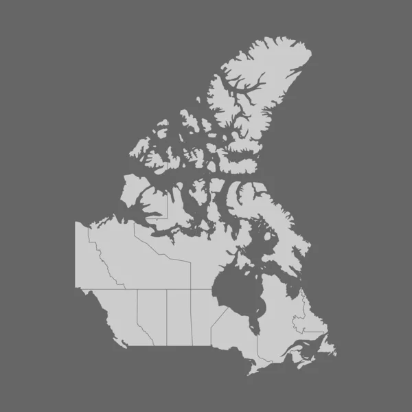 Canadá Mapa Vetorial Isolado Fundo Branco — Vetor de Stock