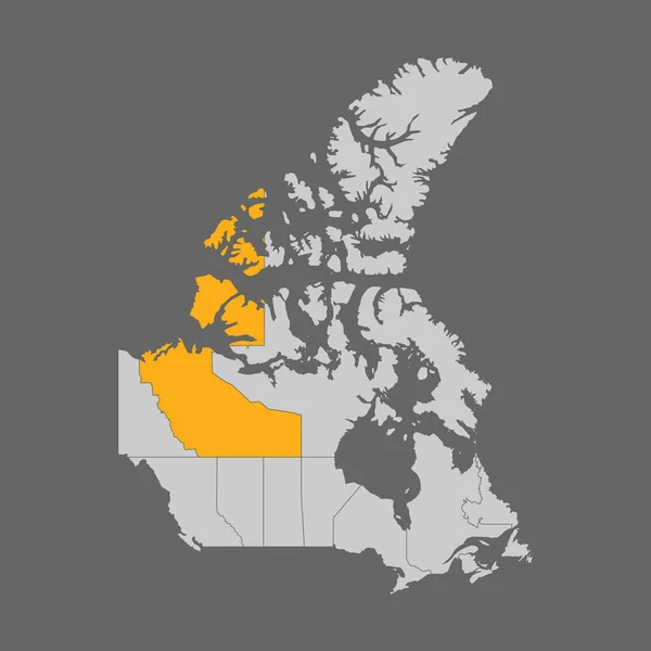 Northwest Territories Markerade Kartan Över Kanada — Stock vektor