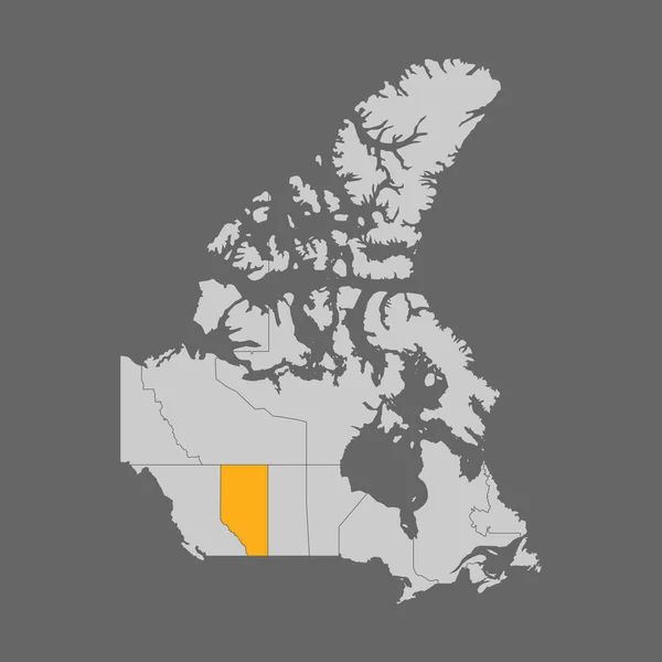 Alberta Provincia Resaltada Mapa Canadá — Archivo Imágenes Vectoriales
