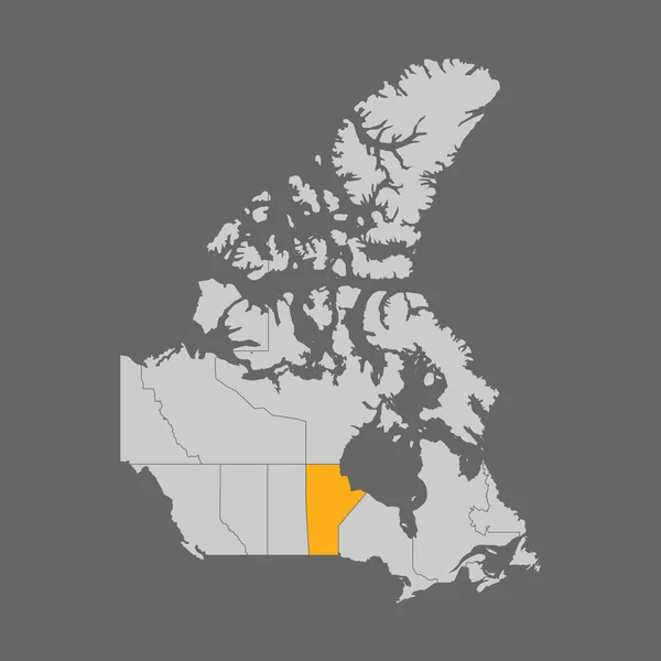Επαρχία Manitoba Τονίζεται Στο Χάρτη Του Καναδά — Διανυσματικό Αρχείο