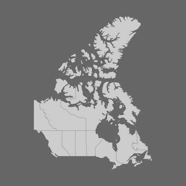 Prince Edward Island Provincia Destacada Mapa Canadá — Archivo Imágenes Vectoriales