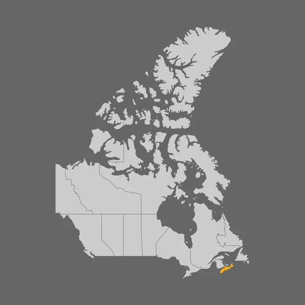 Новая Шотландия Провинция Выделена Карте Канады — стоковый вектор