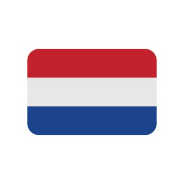 Beyaz arkaplanda Hollanda bayrak vektör simgesi izole