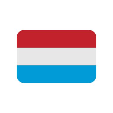 Lüksemburg bayrak vektör simgesi beyaz arkaplanda izole edildi