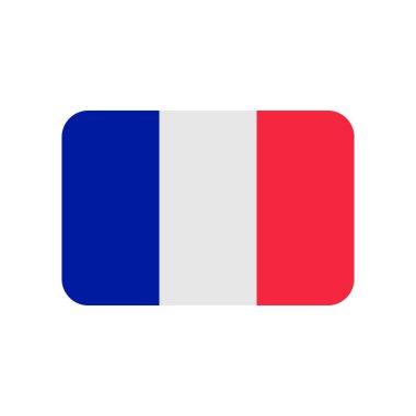 Beyaz arkaplanda Fransa bayrak vektör simgesi izole