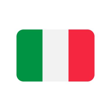 Beyaz arkaplanda İtalya bayrak vektör simgesi izole